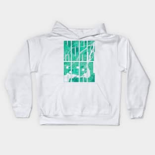 Montreal, Canada City Map Typography - Watercolor Kids Hoodie